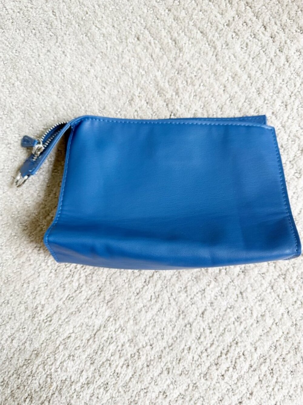 Trish McEvoy Blue Zip Up Make Up Travel Pouch Vegan